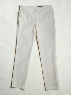 Bugatchi Slim Cotton Tencel Pants Trousers Chinos - White
